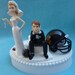 Wedding Cake Topper West Virginia University Mountaineers WVU Football Themed Ball and Chain Key w/ Garter, Display Box