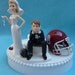 Wedding Cake Topper University of Oklahoma Sooners OU Boomer Sooner Football Themed Ball and Chain Key w/ Garter, Display Box