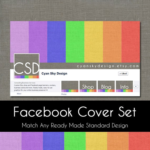 Facebook Page Timeline Cover Package - Customized to Match Your Shop Design - Includes Timeline Cover, Optional Avatar & Tab Buttons
