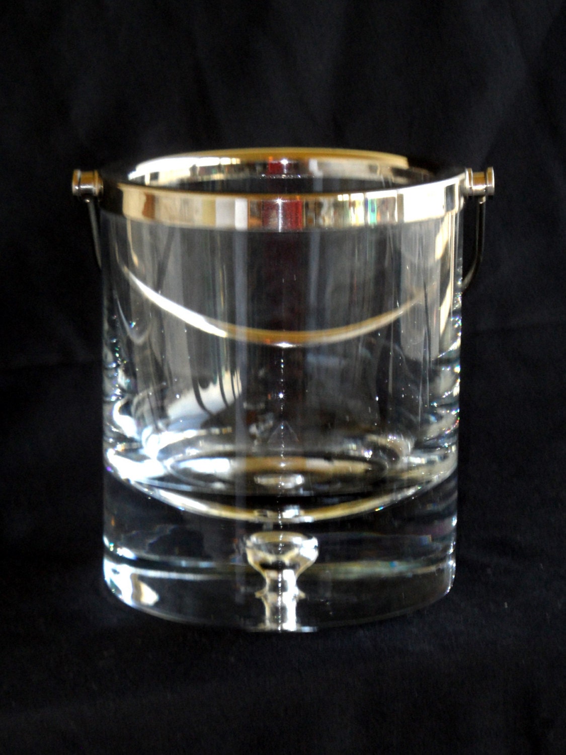 Krosno Crystal Ice Bucket vintage modern glass with by Ato55mic