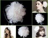 Romantic White Wedding Bridal Flower Headband Headpiece Fascinator Bridesmaids Party Hair Clip Brooch