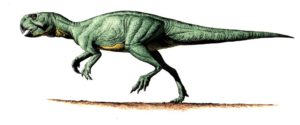 Psittacosaurus painting by Bob Walters