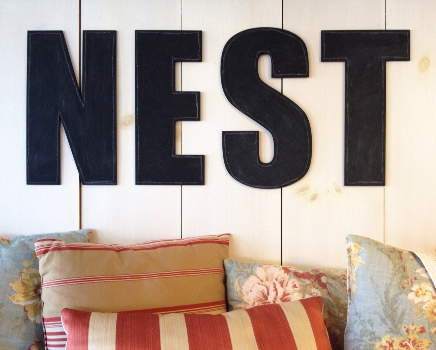 NEST Chalkboard Painted Large Letters, Home Decor, Typography, Wood, Home Decor, Cottage