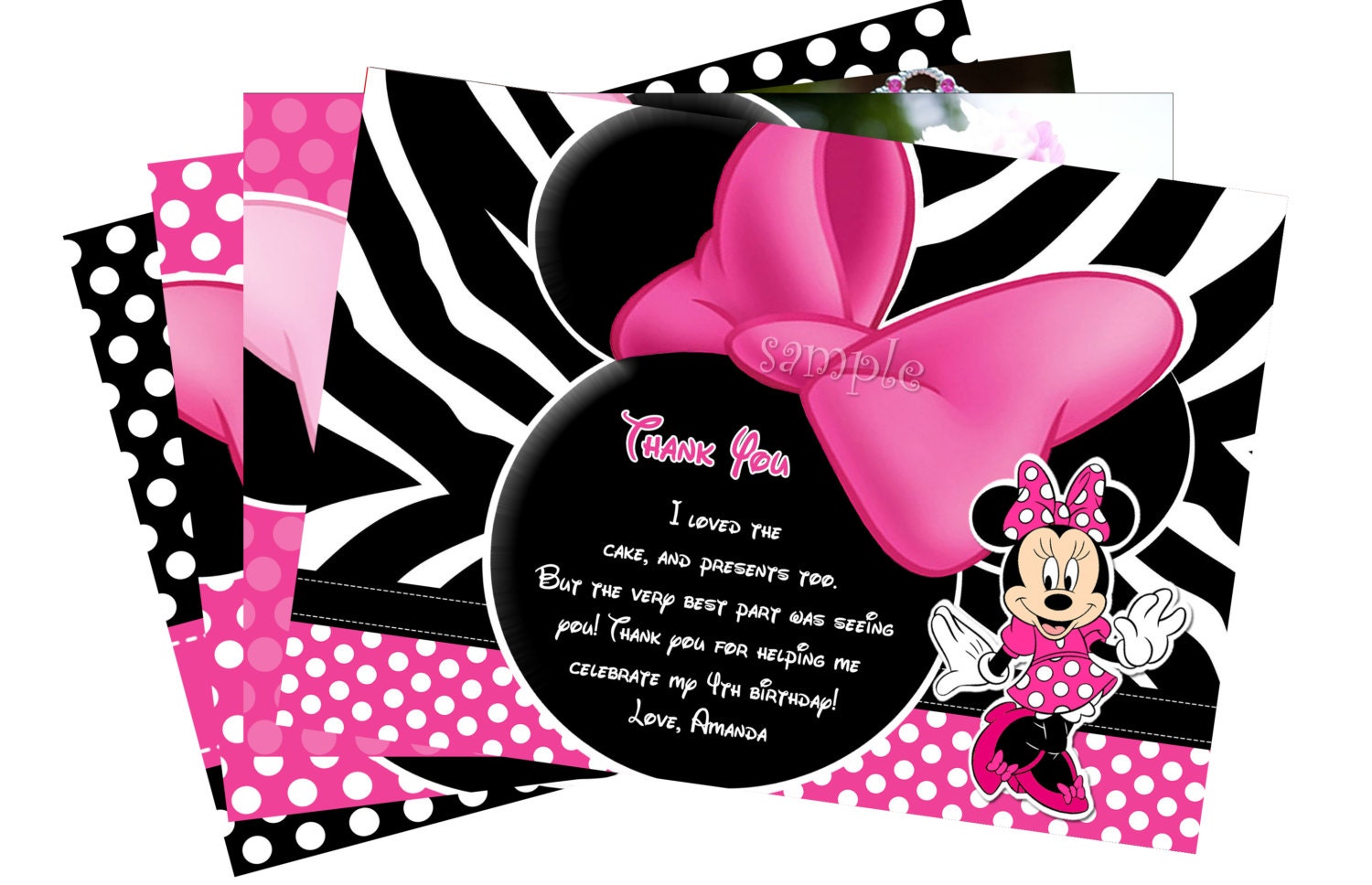 HUGE SELECTION Thank You Cards To Match Mickey Mouse And Minnie Mouse Invitation - Minnie Mouse Minnie Mouse Birthday