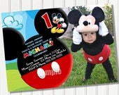 HUGE SELECTION Mickey Mouse Invitation - Red Yellow Black Mickey Mouse Birthday Party Invitations - Mickey Clubhouse Invitation