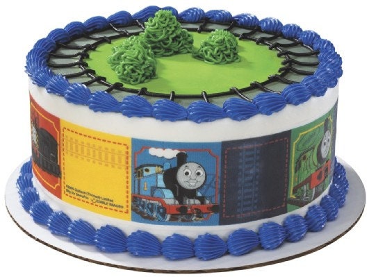 THOMAS-ALL ABOARD-Designer Prints Edible Image Cake Topper Il_570xn