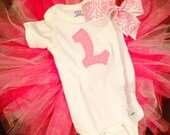 Pretty in Pink...Personalized Onesie with Initial, Tutu, and Bow