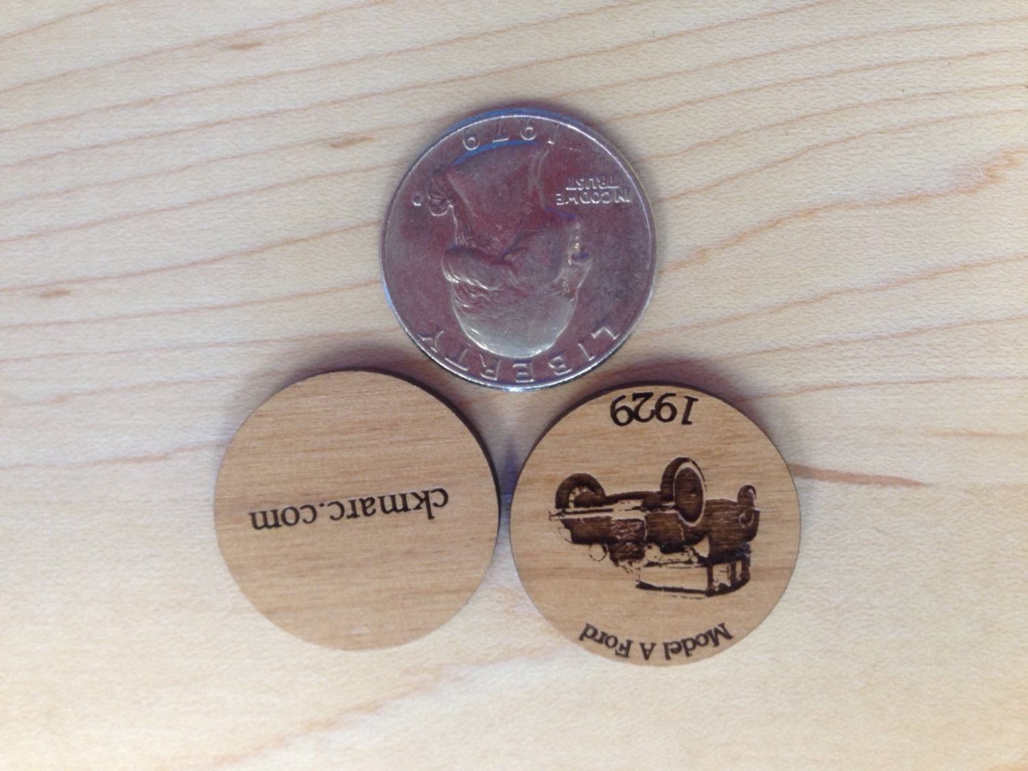 100 Custom Wooden Coins - Medium (1")