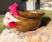 Wooden Bowl Set Four Bowls Salad Bowl Vintage Mid Century