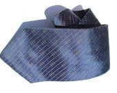 Vintage Designer Calvin Klein Men's Necktie Pure Silk Navy Blue Purple Thin Stripes, Gift for Him, Formal Attire, High Fashion