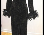 Prom dress,bridesmaid dress black dress with feathers
