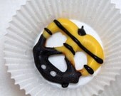 Bumble bee chocolate covered pretzels yellow black - 2 dozen in box - Valentine's Day Bee Mine