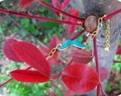 Turquoise Mustache Bracelet in gold chain