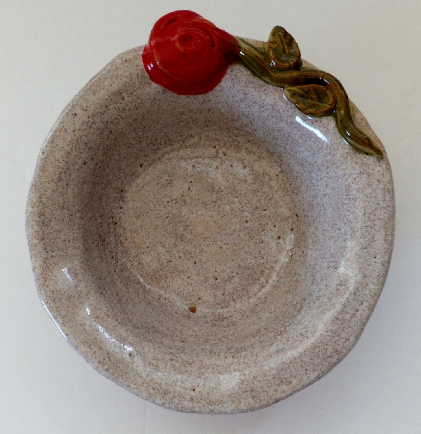 Ceramic Cereal Bowl, Stoneware Soup Bowl, Rustic Handmade Rose, Serving Bowl, Wild Crow Farm Pottery, Farmhouse Kitchen