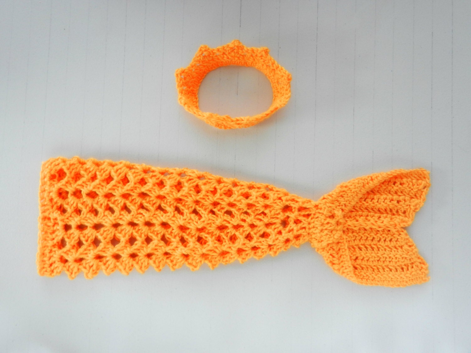 Goldfish Baby Costume 2 Piece Handmade baby Crochet Photo Prop  newborn - toddler sizes cocoon, mermaid costume