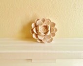 Flower Sculpture in White Unfinished Nude, Tabletop Centerpiece, Desktop Accessory, Wall Hanging