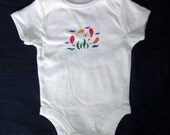 Hand painted short sleeve  body-suit for babies