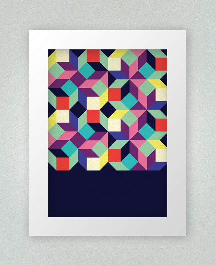 Abstract art print - A3 size - 100% recycled paper