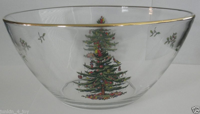 Spode CHRISTMAS TREE Glass Serving Salad Bowl