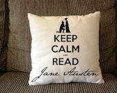 Keep Calm and Read Jane Austen Pillow