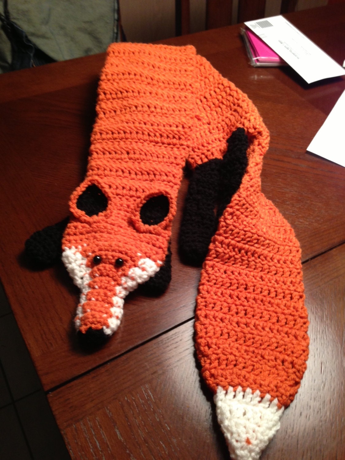 Handmade Crocheted Fox Scarf by WhoMadeTheCake on Etsy