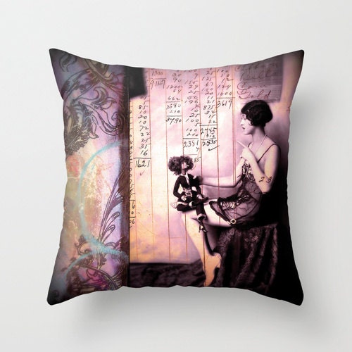 Pillow Cover, You Always Listen, Vintage Victorian Woman, romantic ,Photo Pillow, Home Decor, Bedroom
