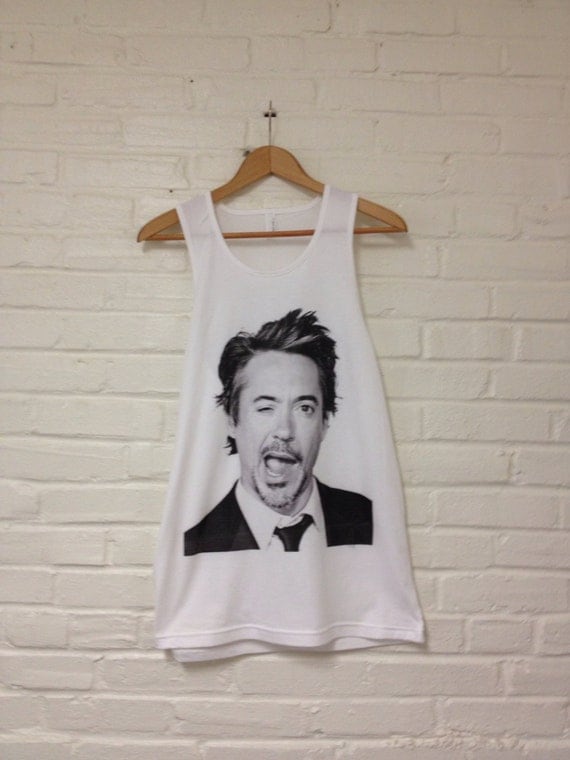 Robert Downey Jr mug shot wink TANK TOP Unisex 054 - BestFanTees