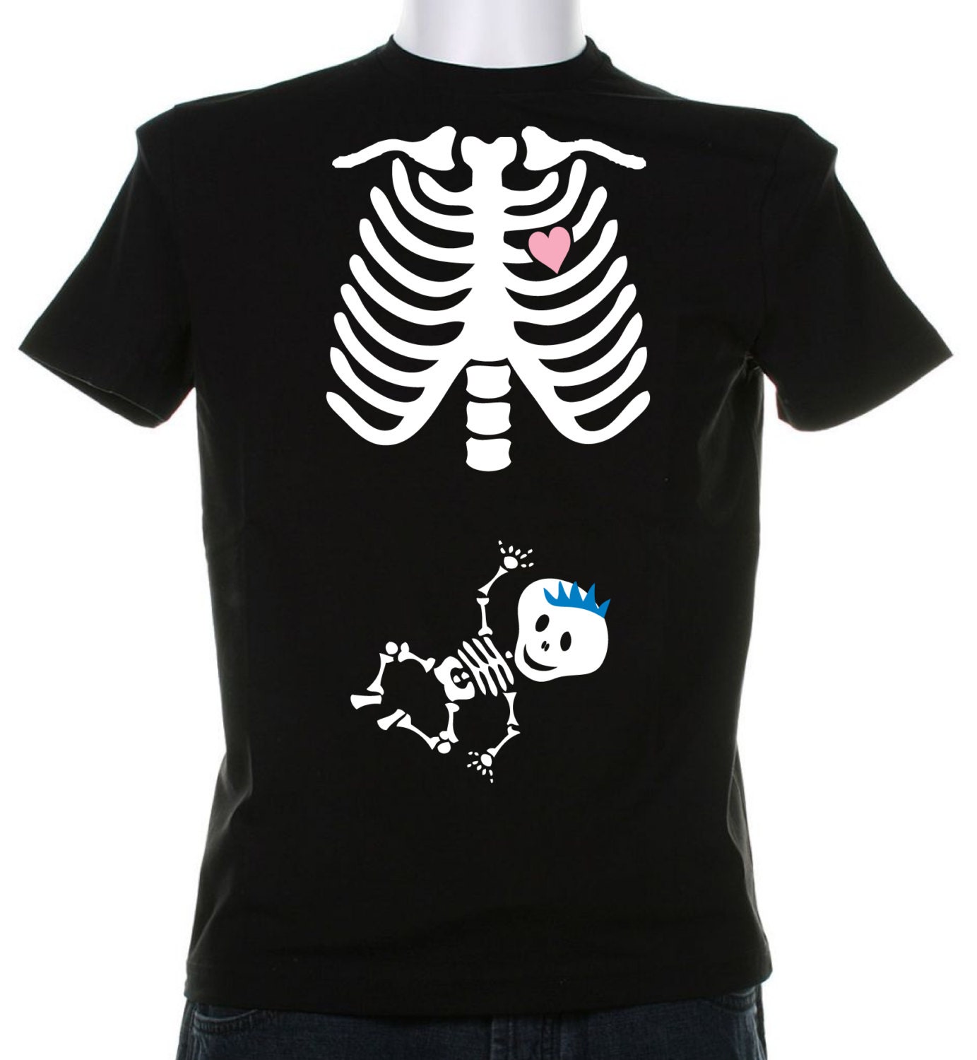 VINYL HEAT TRANSFER Skeleton Shirt Vinyl, Halloween Costume Tshirt, for a Boy Baby Announcement, Maternity Item