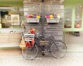 8x10 Bike photo print - French chic romantic photography wall art décor dreamy, flowers, gift -Wales