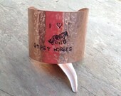 2inch Copper Cuff Bracelet - Hand Stamped "I love Gypsy Horses"