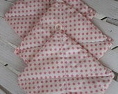 1950's Shabby Chic Kitchen Set of 3 Pink Polka Dot Potholders Kitsch New Old Stock