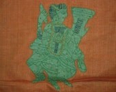 Pure Cotton Vintage Saree Used Quilt Wrap Home Decor Scrap Sewing Recycled Hand Beaded Fabric Women Crafted Human Designer Sari