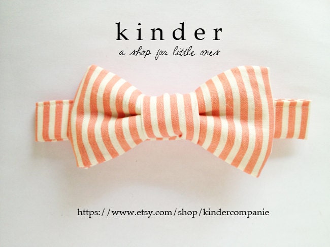 THE JAMES: Peach Stripe bow-tie