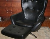 Vintage Overman Sweden Egg Lounge Chair w Ottoman Fantastic Condition Early 70s