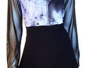 tunic, shirt, blouse, top, dress,  women, clothing handmade, black, purple, handmade