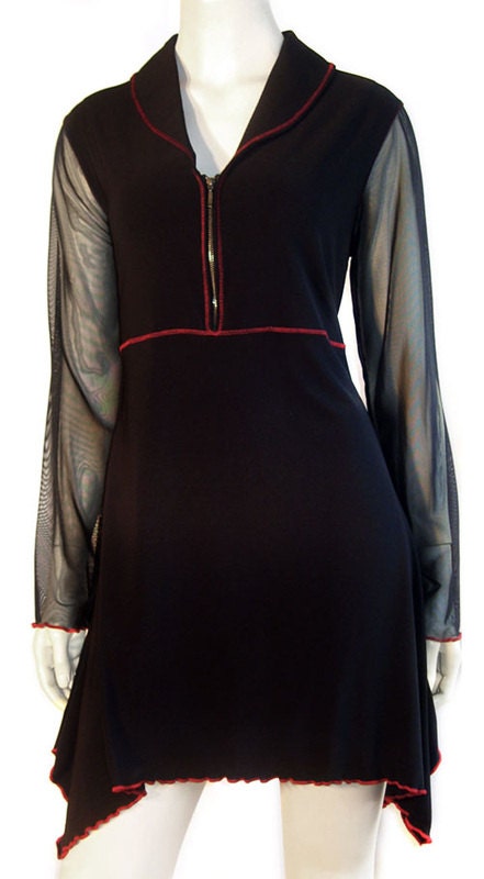 Tunic, dress, blouse, shirt, black dress, black tunic, clothing handmade, women
