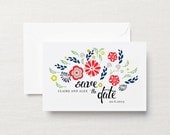 Red and Navy Save the Date Postcard Wedding Announcement - Printable custom wedding stationery Il_170x135
