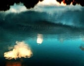 Rippled Reflection/ Fine Art Photo Print/water/Refelection/Ripples/Clouds/Sky/Lake/Turquoise/Teal/Blue/5x7/Photography
