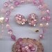 Fabulous centerpiece necklace and earring set - vintage crystal beads with re-purposed vintage rhinestone brooch pendant