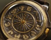 charming Pure handmade brass type handcraft watch KOREA CONSONANT for steampunk Lather and Metal