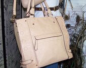 DSLR Camera Bag Purse Zipper Closure-light camel tan --Large Satchel- iPad Sleeve-Custom padded camera bag insert by Snugglens
