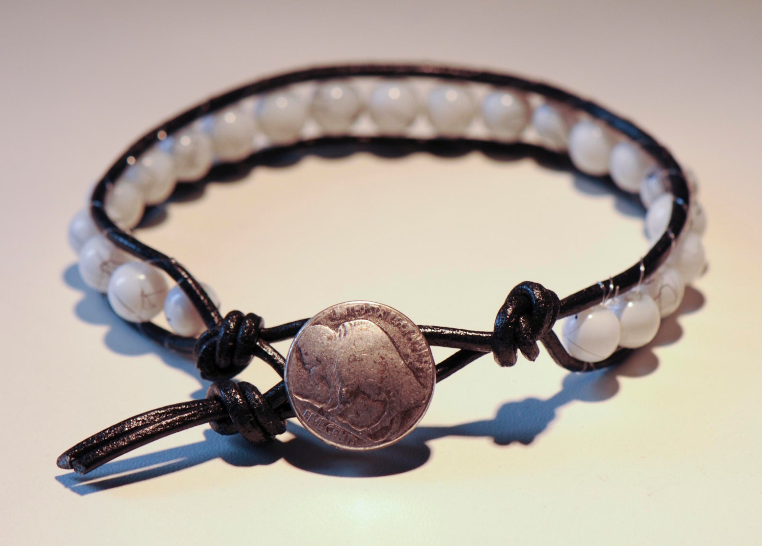 Natural Beads Single Wrap Chan Lu Bracelet, Bead and Leather Bracelet, Jewelry Gifts Under 50