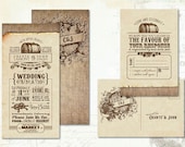 Burlap Barn Rustic Vintage Wedding Invitations, RSVPs & More
