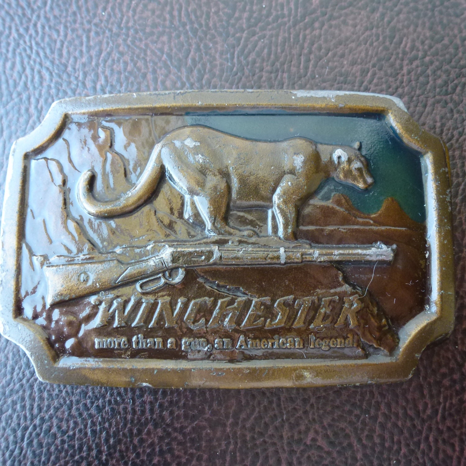 Vintage 1976 WINCHESTER Belt Buckle Indiana Metal by NVMercantile