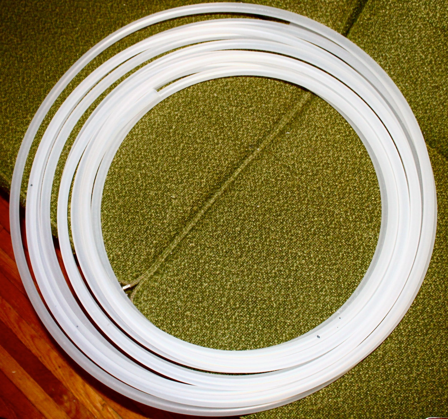 Double Hoops- Clear Polypro- Coil Down Collapsible- Hula Hoops- CUSTOMIZE SIZE