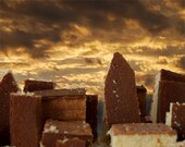 Sunset Cake Skyline Photograph, Fine Art Print, 8x10, Food Photography, Kitchen Decor, Landscape
