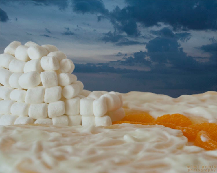 Marshmallow Igloo Photograph, Fine Art Print, 8x10, Kitchen Decor, Food Photography, Landscape