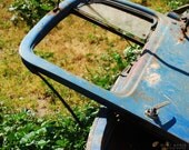 Abandoned Car Door, Fine Art Print, 8x10, Turquoise Photography, Rustic Home Decor