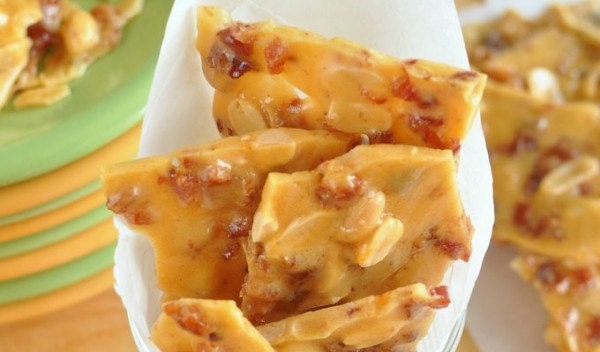 Chocolate Covered Peanut Brittle with Bacon - 1/2 Pint
