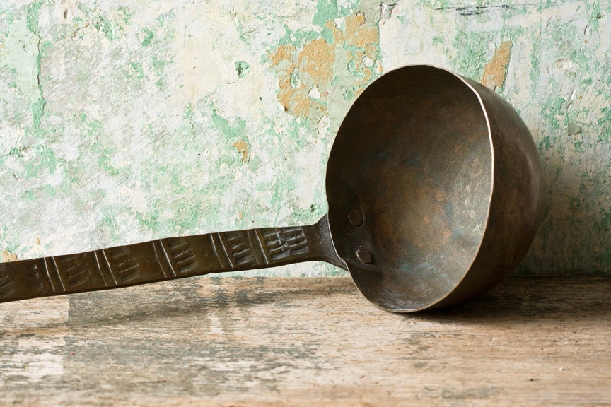 Vintage Copper Ladle Hand Hammered Copper by NostalgicWarehouse